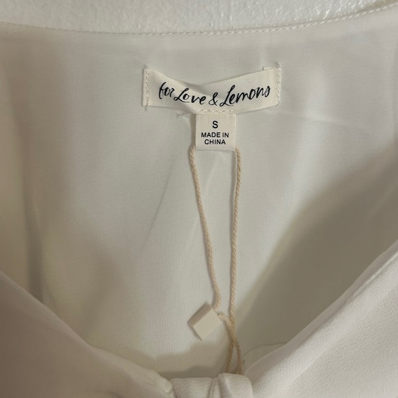 For Love and Lemons Trisha Balloon Sleeve Sheer Chiffon Corset Crop Top - Picture 4 of 7